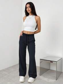 Schwarze Sporthose mit hoher Taille, geeignet für Outdoor-Aktivitäten, Laufen, Lässig, Yoga, Herbst/Winter