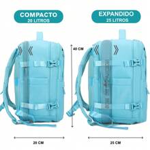 Ryanair Expandable Cabin Backpack (40x25x20-25cm - 20L-25L) - With Shoe Bag - Multifunctional - Expandable Waterproof Casual Daypack Fits 15" Laptop - Army Green/Blue/Purple/Black/Pink/Khaki/Beige