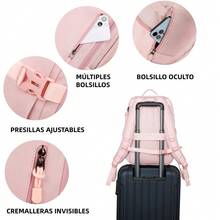 Ryanair Cabin Backpack 40x20x25cm (20L) | Waterproof Travel Backpack | Durable Carry-On | Hiking Backpack | School | Work - Green/Pink/Black/Navy/Grey/Beige - Hồng - Xem 5