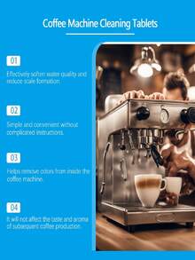 Coffee Machine Cleaning Tablets - Coffee Machine Stain Remover, Descaler, Cleaning & Maintenance Tablets. Convenient To Use, Removes Stains & Limescale, Oxygenated Formula, Suitable For Various Coffee Machines. Dissolves Easily In Water, Effortless Cleaning