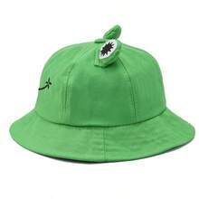 1pc/2pcs Cartoon Frog Printed Bucket Hat, Couple/Parent-Child Hats, Summer Caps - Green - View 4