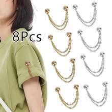 2/3/4/6/8/10/12pcs Magnetic Waist Cincher Clips, Adjustable T-Shirt Hem Clips, Perfect Fit, Metal Snap Buttons, Available In White/Gold/Black