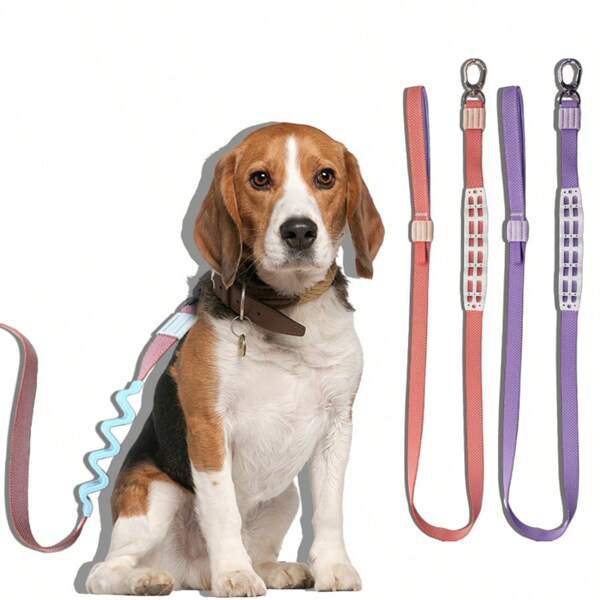 1pc Rice Husk Shock-Absorbing Traction Rope, Explosion-Proof And Non Tension Design+Chloroprene Rubber Pad, High-Quality Dog Walking Tool, Ideal Choice For Large And Super Large Dog Breeds - The Perfect Choice For Outdoor Walking And Training