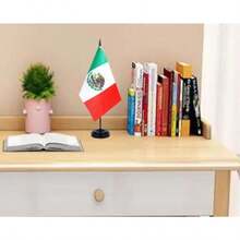 TLL  12 Pack Mexico Desk Flags Set Mexican Small Mini Table Office Miniature Desktop Flag Home Office DecorationTLL
