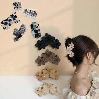 1pc Hawaiian Plumeria Women Flower Hair Clips ,Accessories Elegant Flower - Shaped Hair Clips Adorable Animal - Shaped Hair Clips In Multiple Colors - Fashion - Forward Individuals Large Non-Slip Matte Claw Clips For Women, Unique, Attractive, And Versatile