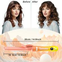 1 Inch Rotating Curling Iron - Belmaker Beach Hair Automatic Curling Iron, Upgraded Professional Tourmaline Ceramic Automatic Curling Iron, 30 Seconds Heating Function For All Hairstyles - Gift For Girlfriends, Mothers Curling  Iron Comfort Orange-Brand Promotions