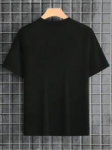 Camiseta de hombre con estampado de rayas amarillas y negras estilo OffWhite,moderno y cómodo. - Negro - Ver 2