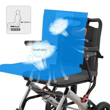 Ultra Lightweight Elderly Transport Wheelchair Weighs Portable Lightweight Folding Transport Chair, With Locking Handbrake, Removable Flip Armrests, Swinging Footrests - 灰色和橙色 - 查看 7