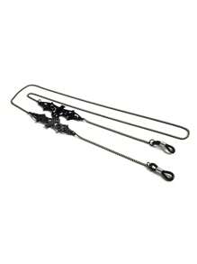1 pièce Chaîne de lunettes de chat noire Y2K pour femmes et hommes avec lunettes de soleil, accessoire de photo pour Halloween et carnaval, cadeau