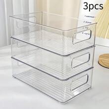 3pcs/1pc Transparent Cosmetics Storage Box, Desktop Storage Rack, Dressing Table Organizer, Open Stackable Storage Rack, Stackable Vanity Tray, Suitable For Organizing Skincares, Stationery, Miscellaneous, Room Decor, Home Decor, Bathroom Accessories