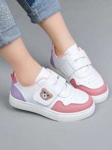 1 par de zapatos deportivos populares para niños, nuevos tenis blancos pequeños antideslizantes para otoño/invierno, zapatos casuales de cuero suave y de moda para niñas y niños