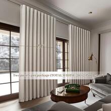 Blackout Curtains 70 Inches Extra Wide Natural Linen Curtains 84 Inch Length For Living Room, Pleated Farmhouse Bedroom Thermal Drapes For Winter Thick Window Energy Efficient 70"W X 84"L 2 Panels - 芥末黃 - 查看 8