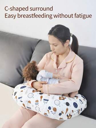 1 pieza Almohada de maternidad y lactancia, compañera del embarazo, facilita la lactancia, suave apoyo, alivia la presión de la cintura y la espalda, cómoda para la mamá y el bebé, diseño cuidadoso que acompaña cada momento precioso de la lactancia.