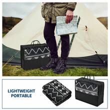 Modern Geometry Outdoor Plastic Area Rugs UV Resistant Reversible Waterproof Camping Throw Carpet Non Slip Stain Resistant Easy To Clean Floor Mat For RV Camping Beach Deck Porch PatioCamping  Picnic Backyard - Black White - View 5