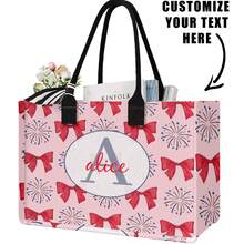 Una Bolsa de Tela Personalizada con Texto Impreso para el Día de la Independencia - Adecuada para Bolsos de Hombre y Mujer, Bolsas de Regalo para Mujeres, Bolsas de Playa, Bolsas de Compra de Gran Capacidad - Multicolor - Ver 12