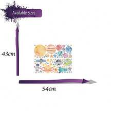 1Set Watercolor Solar System Space Astronaut Rocket Wall Stickers Decals,For Bedroom Living Room Playroom Home Decor - Multicolor - View 4