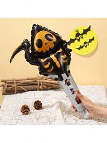 16 pièces de ballons en feuille d'aluminium aléatoires en forme d'araignée, de citrouille, de crâne, de fantôme, de chat pour la décoration d'Halloween, le Jour des Morts, un anniversaire, les ornements de maison hantée