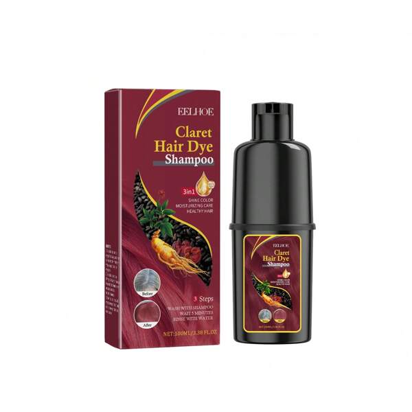 Hair Darkening And Dyeing Shampoo (Burgundy) Is Gentle And Non-Irritating, Moisturizing The Scalp And Easy To Change Colors For Hair Care
