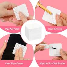200pcs Non-Woven Nail Polish Remover Wipes, Lint-Free Nail Cleansing Wipes, Absorb Eyelash Extension Glue Cleaning Wipes, Manicure Supplies