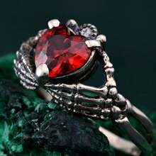 1 套复古情侣哥特式订婚戒指，古董银质分支戒指，男女通用巫师戒指，深色几何指环 - 彩色 - 查看 117