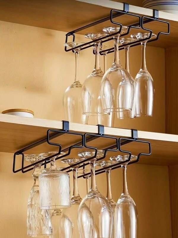 4pcs Space-Saving 6-Hook Hanger Organizer For Cabinets, Wardrobes & Kitchens (Damage-Free Clamp-Style Hooks)