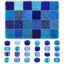 500pcs 6mm Blue & White Acrylic Pearl Beads, Suitable For DIY Jewelry, Christmas Decor, Party Decor, Necklaces, Bracelets, Earrings And Hair Accessories