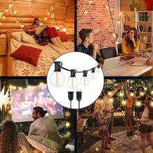 10/25/50/100/200FT G40 Indoor & Outdoor String Lights, 2700K Warm White, Shatter-Resistant LED Spherical Bulbs, Vintage & Chic Round Ball Light Strings, Easy To Install, Perfect For Porch, Backyard,Outdoor Camping, House BBQ, Party,  New Year, Valentine's Dayn And Winter Garden Decorations. - US A Type Plug(110-127V) - View 8