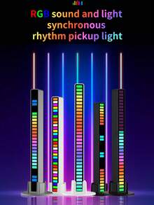 1pc RGB Sound Activated Rhythm Lamp, Car Atmosphere Lamp, Multicolor Music Sync Decorative Lamp With Multiple Modes, Desktop Sound Sensor LED Light, For Gaming, Party - Đèn đón - Xem 7