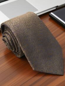 1 pieza Corbata anudada a mano de color café oscuro, adecuada para uso casual, de negocios y diario - Multicolor - Ver 13