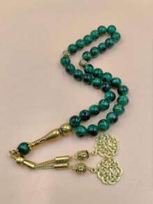 New 33pcs 10mm Gold Glass Bead Rosary Beads, Muslim Prayer Beads Tasbih For Daily Prayer & Ritual