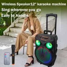 12-Inch Speaker, Boom Wireless Speaker, Boombox Wireless 5.0 Speaker Subwoofer, Car Wireless Speaker, Multi-Functional Portable Wireless Speaker For Outdoor Travel, Suitable For Both Indoor And Outdoor Use, Hands-Free Call, 10-Meter Wide Range Connection, Suitable For Connecting Mobile Phones/Tablets, Portable Lrope, Wireless Portable Speaker, TWS Pairing System Supports Large Storage Space For TF Card /AUX/ USB Flash Drive, With RGB Breathing/Flowing Lighting Effects, Suitable For Christmas And Birthday Party Gifts - 黑色 - 查看 9