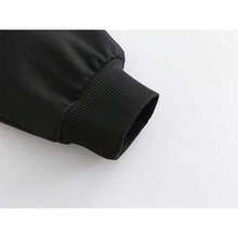 2pcs/Set Cherry Print Crew Neck Sweatshirt And High Waist Flare Pants, Casual Minimalist Design, Suitable For Children And Teenagers, Autumn/Winter - Black - View 6