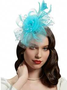 1 buc Fascinator cu pene, petrecere de ceai, elegante, Kentucky Derby, pălării, cutie de pilulă, cocktail, nuntă, mireasă, fascinatoare, bandă de susținere pentru femei și fete, cadou de ziua de naștere de Ziua Mamei, chestii școlare, elegant, toamnă
