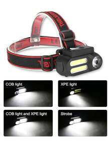 Wiederaufladbarer Hochleistungs-Stirnlampe für den Außenbereich, langanhaltend LED-COB-Licht für Nachtläufe, Radfahren, Camping, Angeln, Inspektion und Notfälle. (Batterien nicht enthalten)