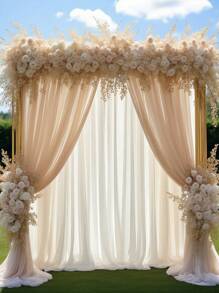 1/2/4 Piezas de Tela de Gasa Transparente Elegante Beige, Cortinas de Fondo para Fiesta, Decoración de Boda y Fiesta, Tela de Fondo Crema, Decoración para Despedida de Soltera, Decoración de Cumpleaños, Suministros de Decoración, Suministros de Boda, Tela para Arco de Boda, Decoración de Fondo para Fotomatón, Decoración para Día de San Valentín, Aniversario, Decoración de Escenario, Regalos de Boda