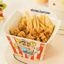 CRAYON SHINCHAN Bol ceramic creativ pentru chipsuri de cartofi Crayon Shin-Chan, bol pentru salată de fructe drăguț, asemănător desenelor animate, bol mare pentru tăiței instant, aspect comercial de înaltă calitate