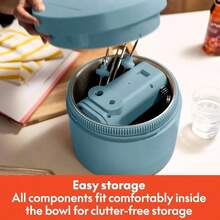 Bella 3.5 Qt Hand Blender  Stand Mixer, 2 In 1 Electric Mixer With Bowl, Dough Hook, Whisk  Egg Beater, Multifunctional Handheld Blender  Mixer For Baking, 200 Watt, Surf - 開花 - 查看 5