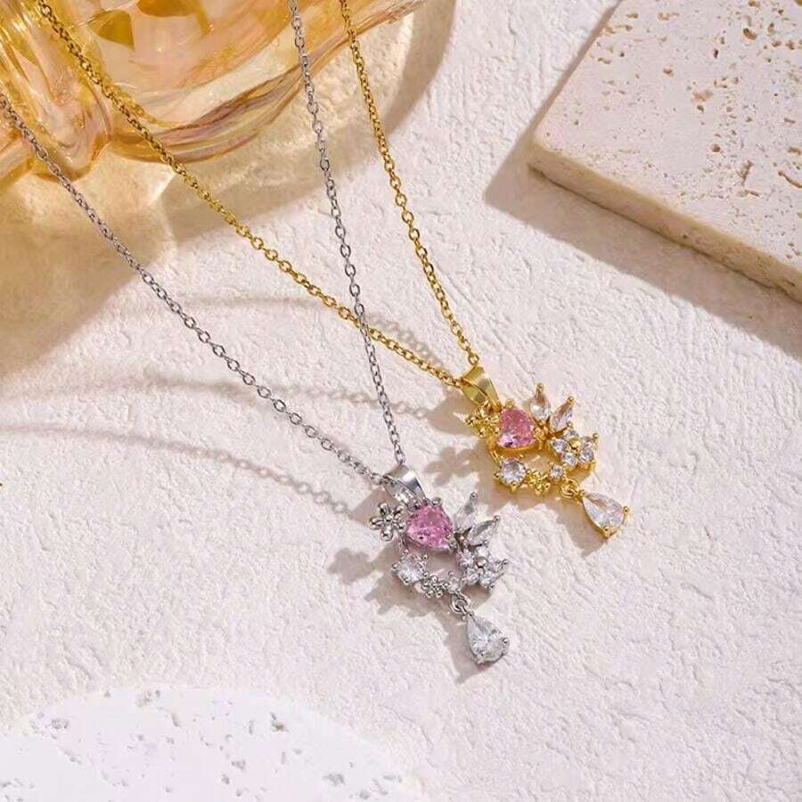 18k Gold Plated Titanium Steel Minimalist Angel Wing Pendant Necklace, Stainless Steel Chain Necklace, Jewelry, Suitable As Gift For Couples Or Friends