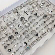 20 件/套个性化蜘蛛与蛇图案合金戒指，朋克与嘻哈风格混合，情侣戒指，适合派对和日常佩戴，时尚珠宝，最佳礼物，随机发货 - 20個隨機戒指 - 查看 3