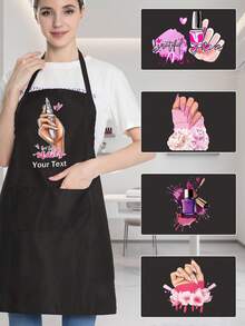 1pc Custom Nail Apron, Funny Apron Adjustable Apron Funny Bib Aprons For Women Men, Apron For Men, Birthday Gift , Unisex Apron, , Housewarming Gift, Breathable, Lightweight, Washable, Cute, Love, Shining, Soft, Comfortable, Elegant, Custom, Personalized, Unique, Him, Her, Boyfriend, Girlfriend, Dad, Mom, Family, Friends - Multicolor - View 10