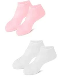 2 pares de calcetines de gel de silicona hidratantes y antifisuras para el cuidado de los pies, removedor y protector de piel muerta y agrietada