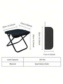 Outdoor Folding Chair, Portable Stool Suitable For Camping, Travel, Vacation And Fishing, With Adjustable Zipper Small Stool