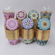 Cakegiugiu Set , 50/100pcs Disposable Paper Baking Cups, Disposable Cupcake Cups With Lids, Heat Resistant Glossy Cupcake Liners, Muffin Cups - C - View 8