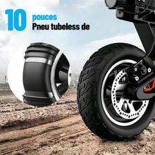 TODIMART S9 Electric Scooter For Adults, 800W Brushless Motor, 48V 18.2Ah Battery, Maximum Range Of 65-80km, 10-Inch Off-Road Tires, Handles 25° Inclines, And Can Be Folded And Stored With A Maximum Load Of 130kg - 黑色 - 查看 8