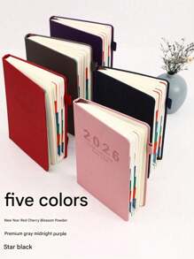 2026 New Hardcover Spiral Bound Schedule Planner Notebook, 400 Pages Daily Planner Calendar Journal With Phone Record Sheet, Daily Bill Record, Calendar Form, Time Management Self-Discipline Tracker, 365 Day Planner For Office, School Supplies, Back To School, Family Records, Meeting Minutes