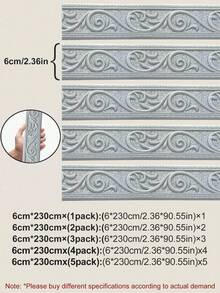 1件装3D立体自粘踢脚线 - 欧式风格，通用防水易安装家居装饰墙饰条，适用于房间翻新和DIY | 2026年情人节和新年装饰 | 复活节和圣诞节的完美节日家居装修礼物 - 銀色 - 查看 8
