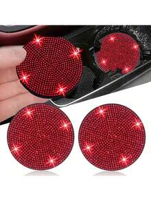 1 件优雅水钻镶嵌汽车防滑杯垫 - 黑色 - 查看 16