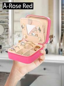 1 Set Travel Jewelry Box With Mirror, Multi-Functional Jewelry Storage Box, Large Capacity Portable Jewelry Box For Storing Rings, Pendants, Earrings, Ties, Bracelets, Best Gift For Girlfriend, Mother's Day, Anniversary, Valentine's Day, Christmas, New Year, Men's Gift, Women's Back To School Gift