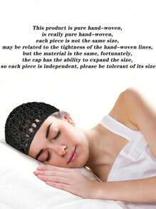 1 Pieza de Gorro de Malla Hueco y Transpirable de unicolor para Mujer, Gorro de Dormir de Ganchillo Engrosado para el Cuidado del Cabello, Adecuado para Accesorios de Cabello de Uso Diario, Vuelta al Colegio, Accesorios de Viaje y Vacaciones para Mujer