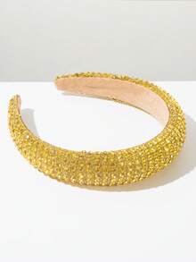 1 件女士夏季头带，纯色舞会派对配饰，复古宫廷风格水钻装饰发箍，适合日常夏季佩戴，发带，秋季，发饰